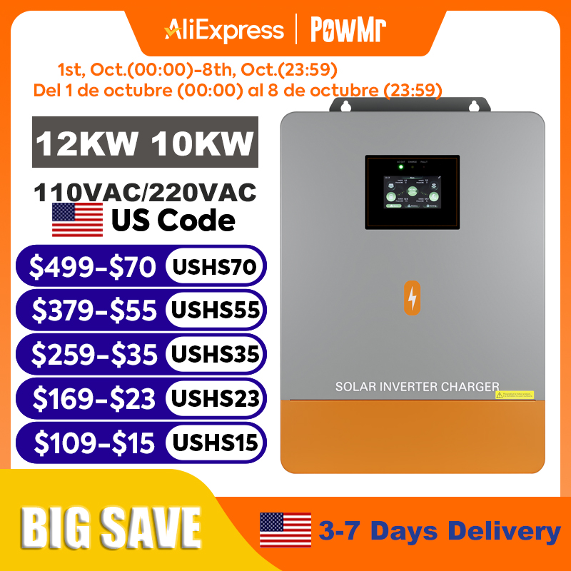 PowMr 12KW 10KW Bölünmüş Faz İ - Split Phase Inverter 10Kw 110V 220V incelemesi ve fiyatı